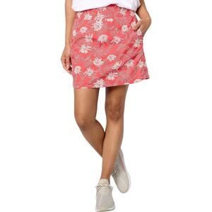 Zuda Stretch Woven Ripstop Printed Skort Sunset Coral Floral Womens PXL Preppy